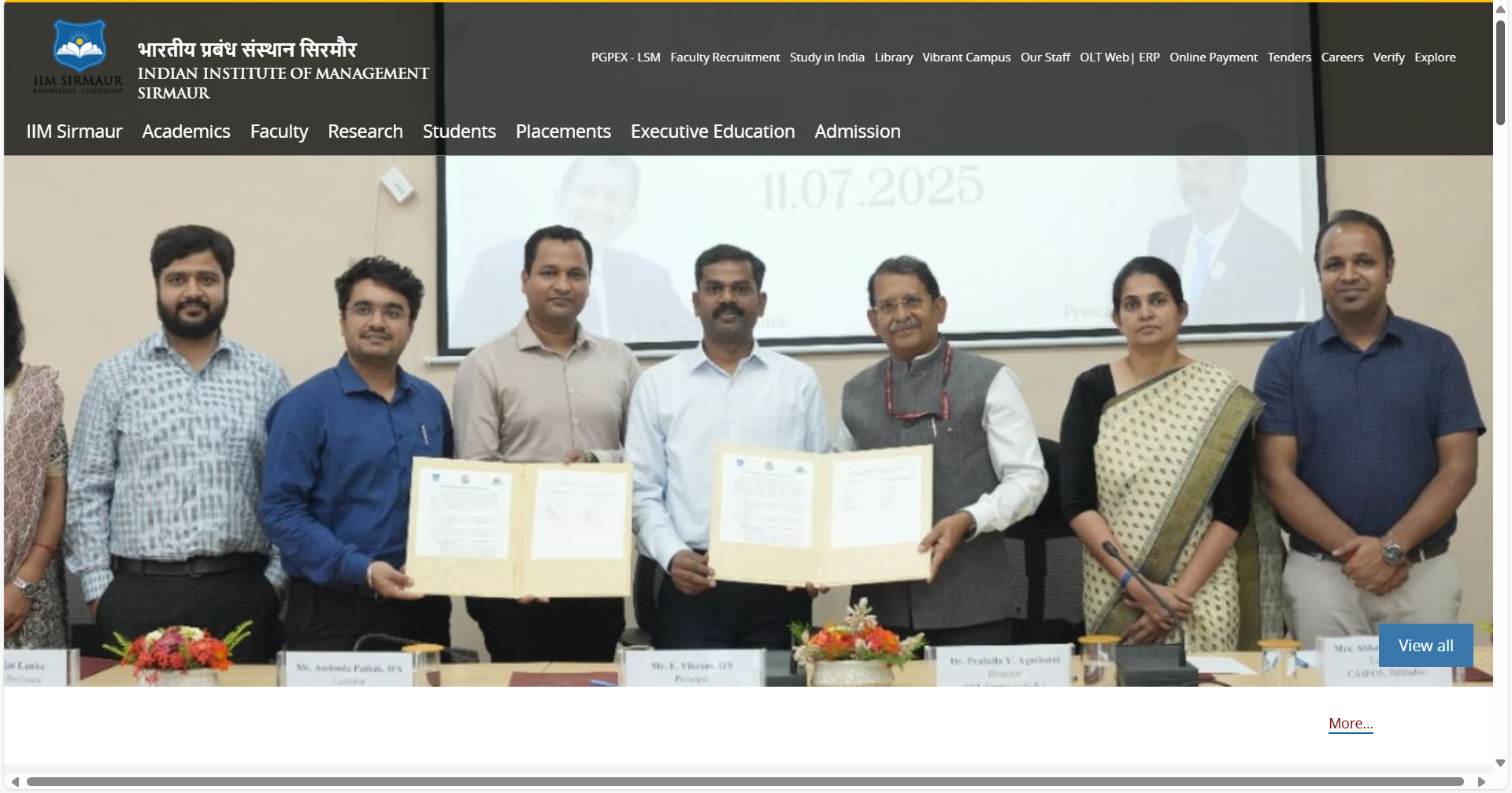 IIM Sirmaur Portal Screenshot